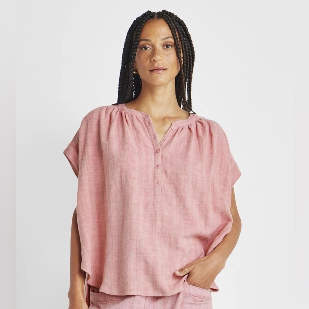 SPLENDID Priya Button Down Top in Pink Lotus NWT